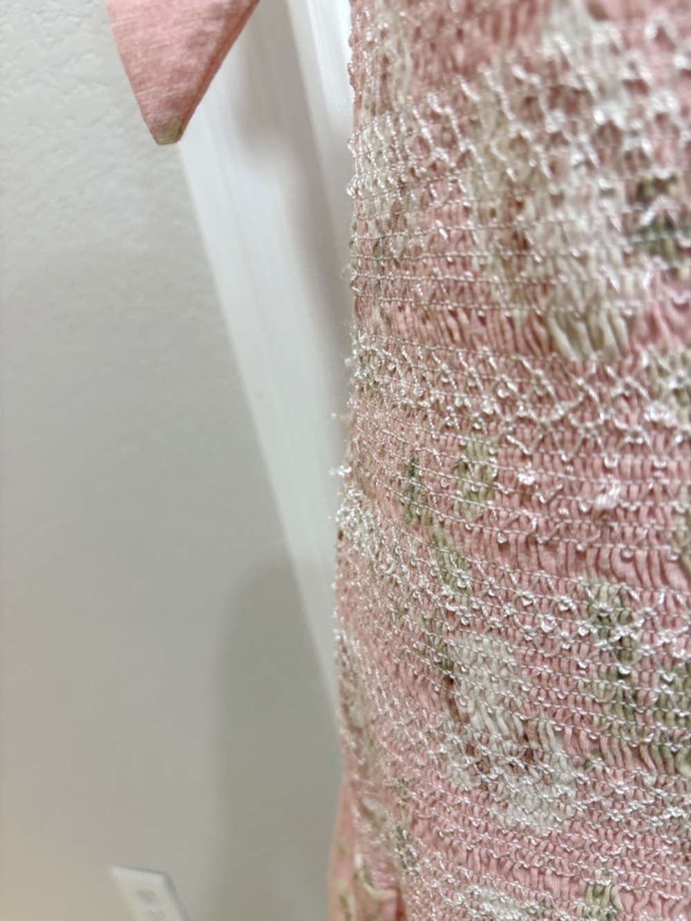 NWT LoveShackFancy Pink Norna Dress Ballet Pink Floral Tie-Shoulder Dress Large - Picture 11 of 11